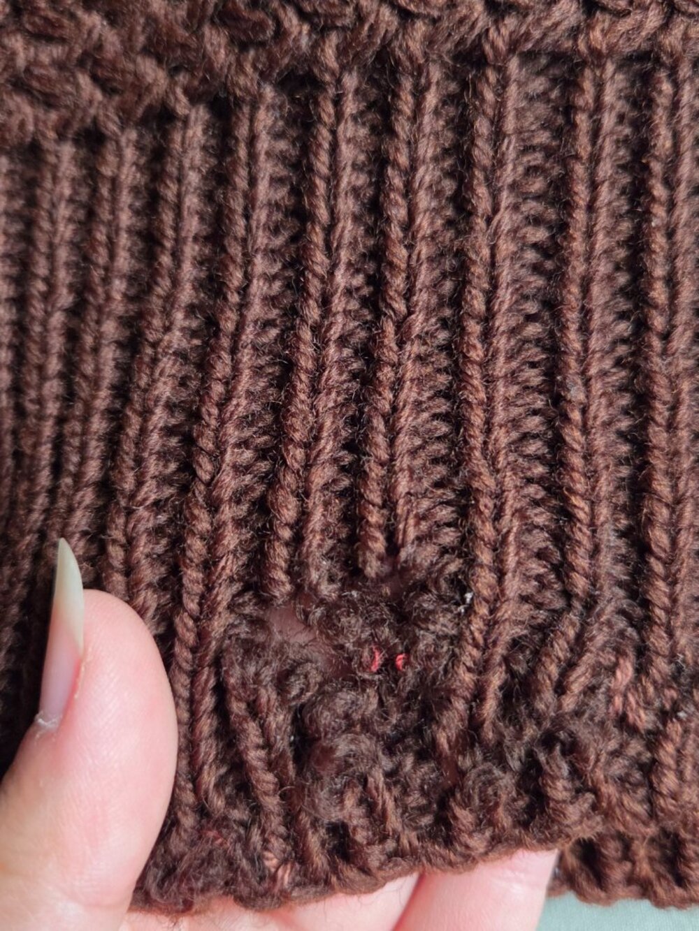 1920s Shaker Sweater Brown Two Tone Shawl Collar Detroit Knitting Mills Wool - Picture 4 of 8